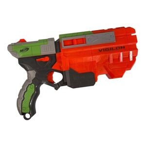 NERF VIGILON Disc Launcher Blaster Toy Gun Orange Green Grey F72Q